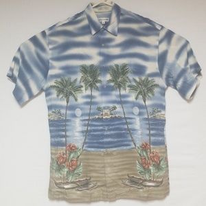 Pierre Cardin Hawiian Print Lightweight Button Up